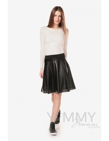 Юбка для беременных и родивших из ажурной экокожи