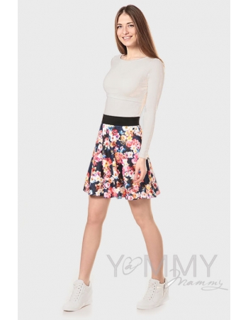 Юбка для беременных и родивших с цветочным принтом