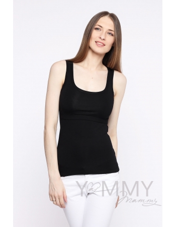 Майка для беременных и кормящих, черная
