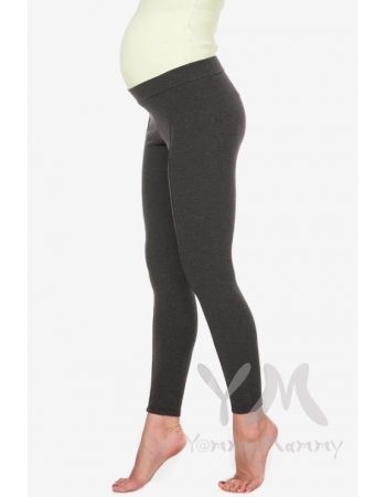 Леггинсы для беременных утепленные с начесом, темно-серый меланж