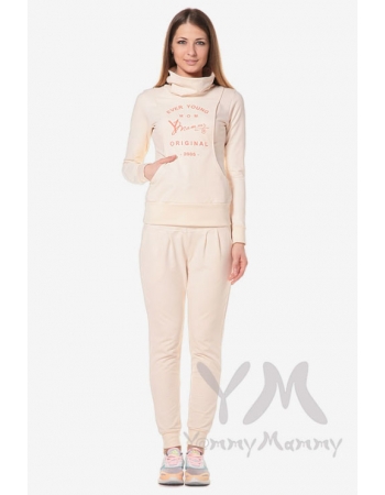 Брюки для беременных универсальные спортивные, экрю