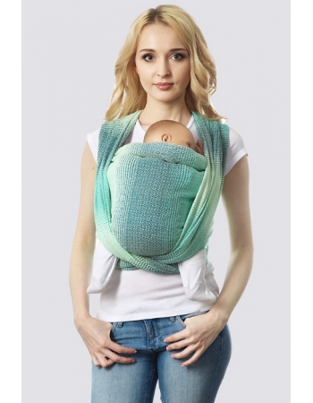 Слинг-шарф алмазного плетения, градация лагуна