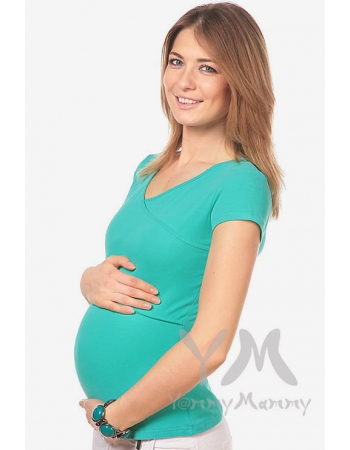 Футболка для кормящих и беременных, цвет ментоловый