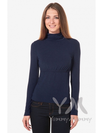 Водолазка для кормящих и беременных, цвет темно-синий меланж