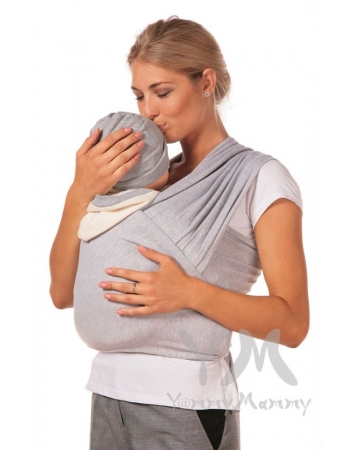 Слинг-шарф YammyMammy (yummy mummy) трикотажный, цвет "серый меланж"