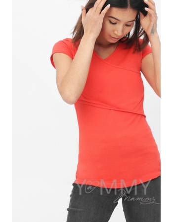 Футболка для кормящих и беременных, цвет алый
