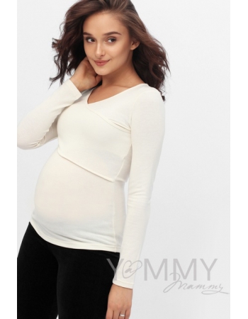 Лонгслив для беременных и кормящих, цвет экрю