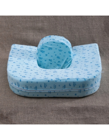 Подушка для кормления двойни «Milk Rivers Twins» с дополнительной подушкой для спины голубая