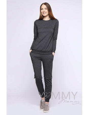 Костюм спортивный, цвет темно-серый меланж