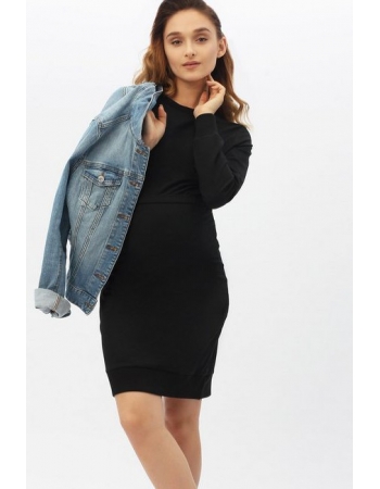 Платье-футляр для кормящих и беременных, черное