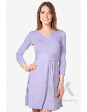 Платье для кормящих и беременных с широким поясом, лаванда