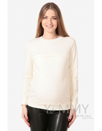 Свитшот для беременных и кормящих с секретом на молнии, экрю