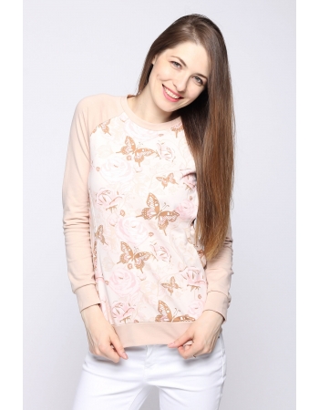Свитшот с принтом для беременных и кормящих, светло-бежевый