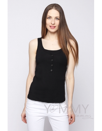 Майка поло для кормящих и беременных, черная