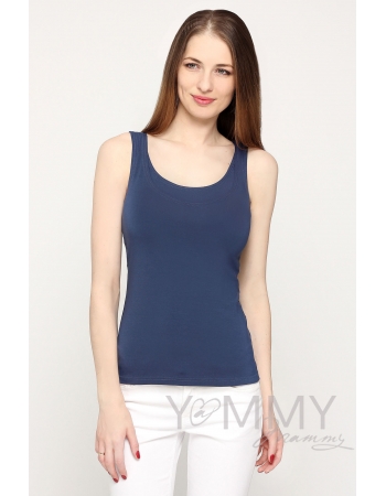 Майка для кормящих и беременных, цвет темный индиго