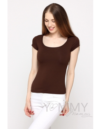 Майка для беременных и кормящих, цвет коричневый