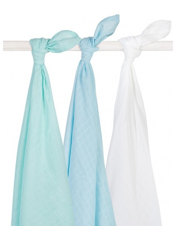 Муслиновые пеленки для новорожденных Jollein большие, mint/lagoon/white