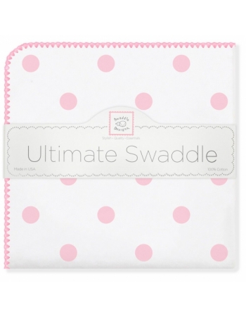 Фланелевая пеленка для новорожденного SwaddleDesigns Ultimate Big Dots Pink