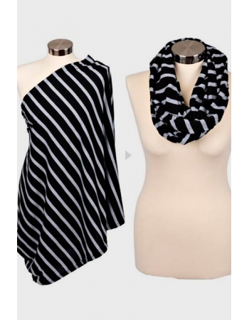 Шарф-накидка для кормления Itzy Ritzy, Platinum Stripe