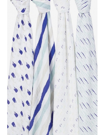 Муслиновые пеленки для новорожденных Aden&Anais большие, набор 4, High Seas