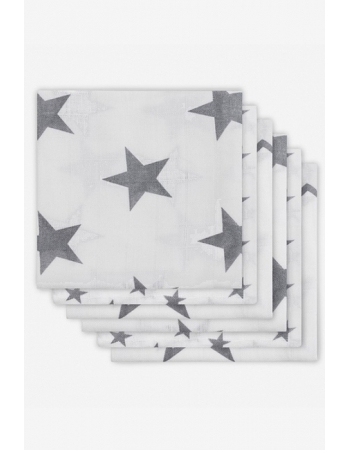 Муслиновые пеленки для новорожденных Jollein средние, Little Star Grey