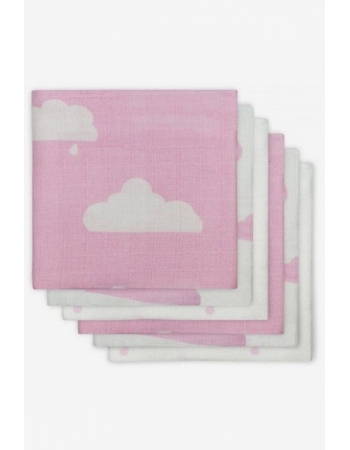 Муслиновые пеленки для новорожденных Jollein средние, Clouds Pink