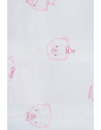 Муслиновые пеленки для новорожденных Jollein средние, Funny Bear Pink