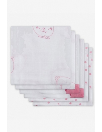 Муслиновые пеленки для новорожденных Jollein средние, Funny Bear Pink