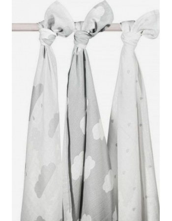 Муслиновые пеленки для новорожденных Jollein большие, Clouds Grey