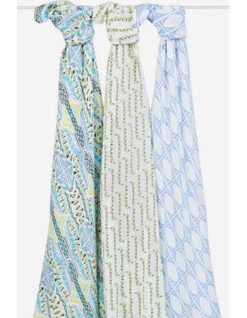 Бамбуковые пеленки для новорожденных Aden&Anais большие, набор 3, Wild One