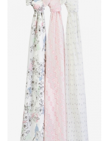 Бамбуковые пеленки для новорожденных Aden&Anais большие, набор 3, Meadowlark