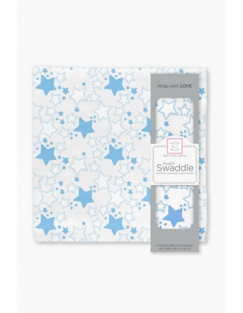 Муслиновая пеленка для новорожденных Swaddle Designs большая, Blue Starshine