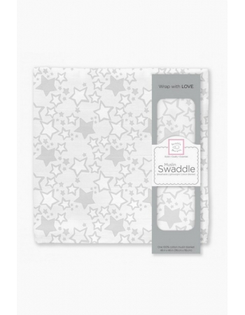 Муслиновая пеленка для новорожденных Swaddle Designs большая, Sterling Starshine