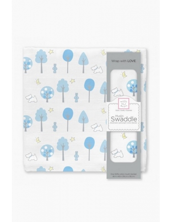 Муслиновая пеленка для новорожденных Swaddle Designs большая, Blue Forest