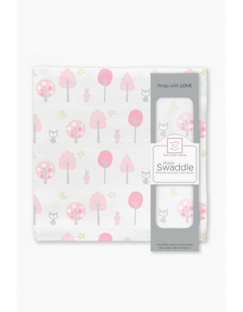 Муслиновая пеленка для новорожденных Swaddle Designs большая, Pink Thicket