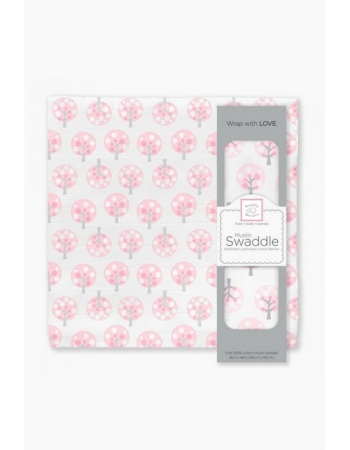 Муслиновая пеленка для новорожденных Swaddle Designs большая, Pink Spot Tree