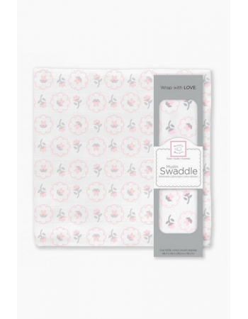 Муслиновая пеленка для новорожденных Swaddle Designs большая, Pstl Pink Posies