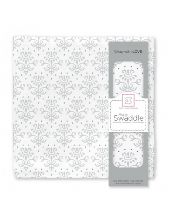 Муслиновая пеленка для новорожденных Swaddle Designs большая, Sterling Lillie