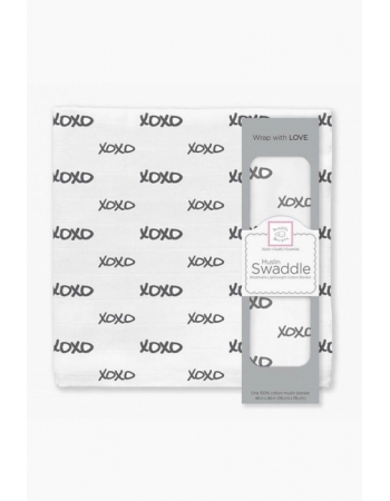 Муслиновая пеленка для новорожденных Swaddle Designs большая, Black Hedgehog