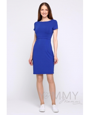 Платье для беременных и кормящих из вискозы, ультрамарин