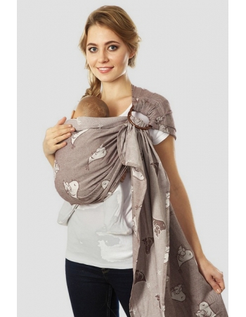 Слинг с кольцами Mums Era "Птички", арабика