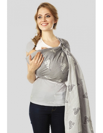 Слинг с кольцами Mums Era "Птички", антрацит