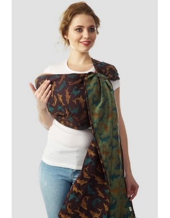 Слинг с кольцами Mums Era "Акулы", голд/корсар