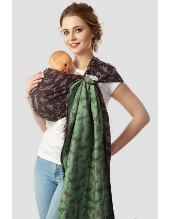 Слинг с кольцами Mums Era "Акулы", жемчуг/лайм