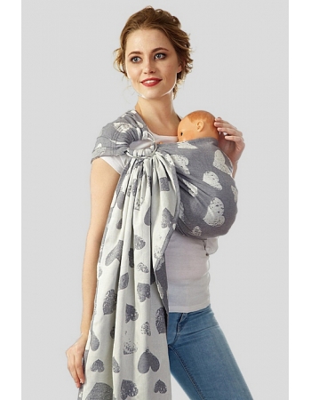 Слинг с кольцами Mums Era "Сердца", антрацит