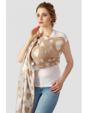 Слинг с кольцами Mums Era "Сердца", карамель