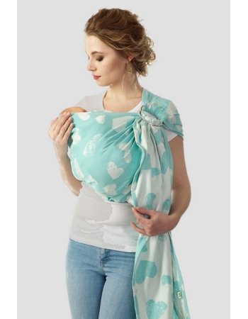 Слинг с кольцами Mums Era "Сердца", ментол