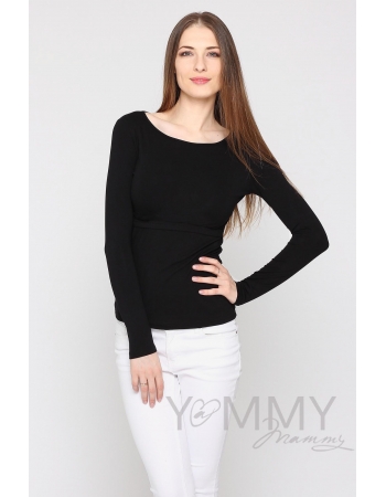 Лонгслив для беременных и кормящих, черный