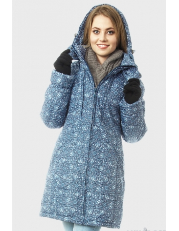 Зимняя слингокуртка Ingrid 3в1, синий орнамент