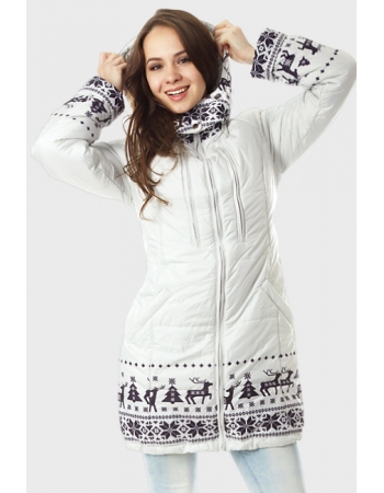 Зимняя слингокуртка Ingrid 3в1, олени жемчуг